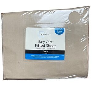 Mainstays Easy Care Brownstone Twin Fitted Sheet NEW